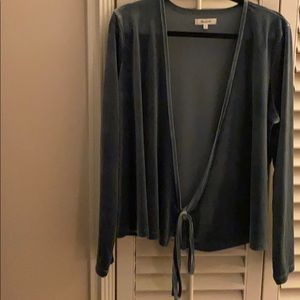 Made well green velvet tie top